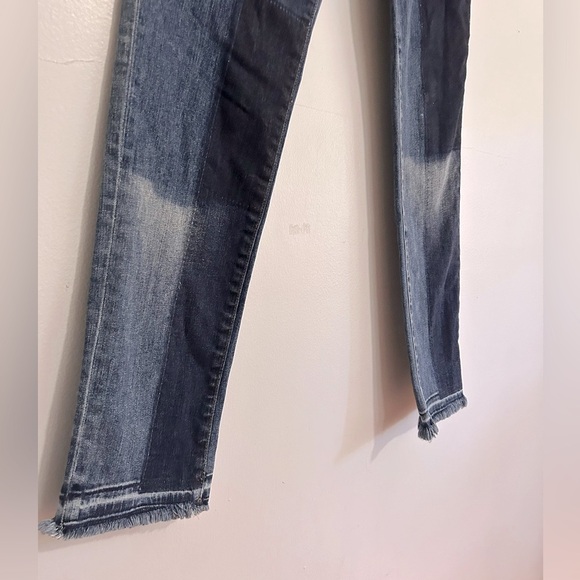 J Brand Reunion Mid Rise Raw Hem Skinny Jean Patchwork Size 29 - Picture 6 of 13
